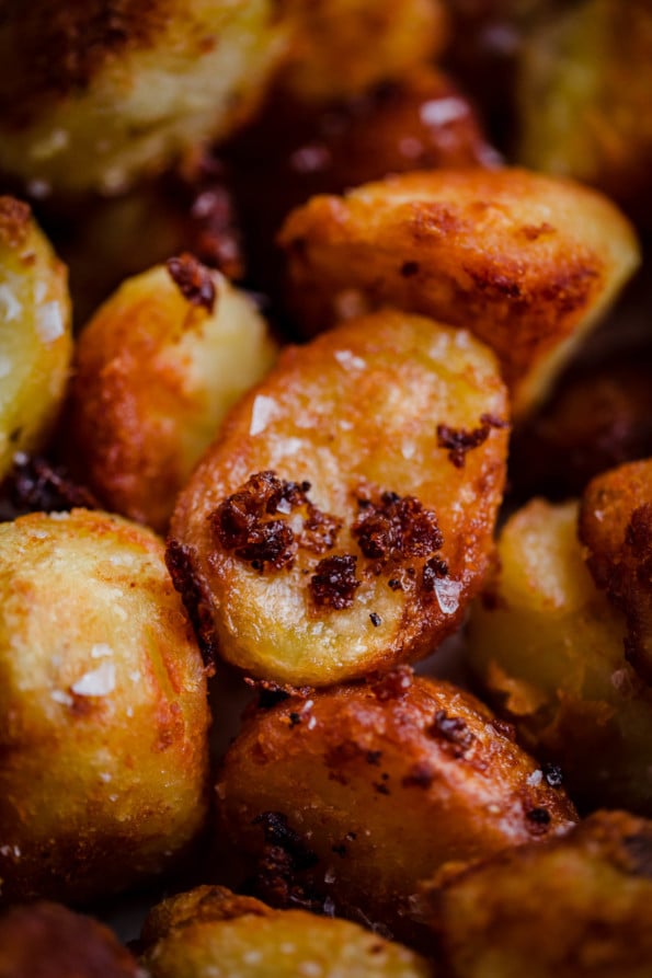 A close up pic of crunchy Roast Potatoes 