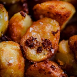 A close up pic of crunchy Roast Potatoes