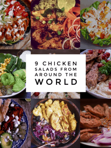 9 chicken salads from around the world graphic