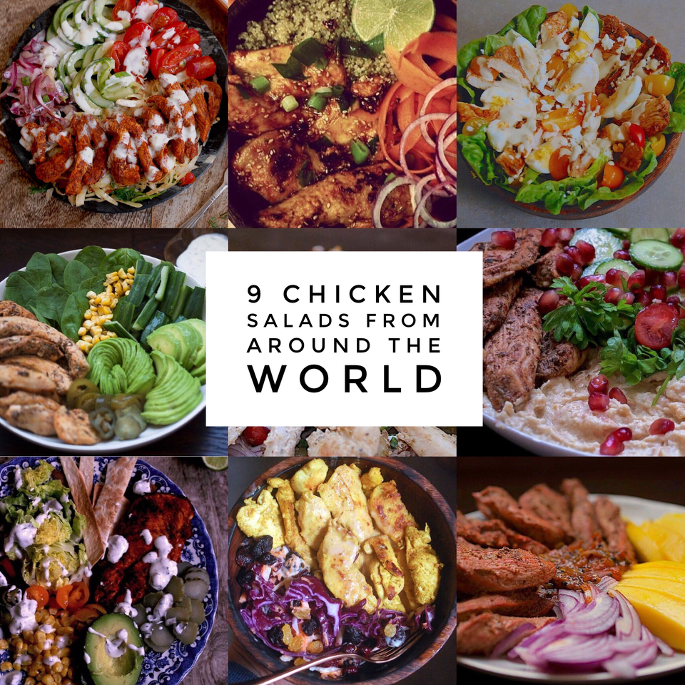 9 Quick and Healthy Chicken Salad ideas from around the world graphic 
