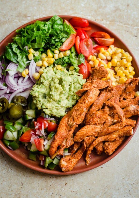 Mexican Chicken Salad in a plate