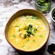Indo chinese chicken soup in bowl