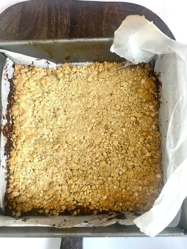 Baked Date bars in tin