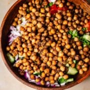Lebanese chickpea mezze bowl