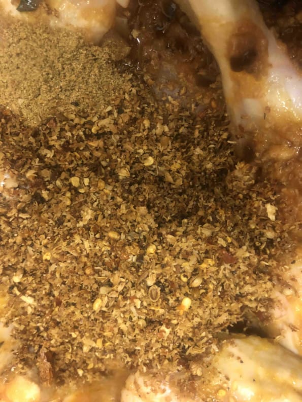 Dry roast spice blend added to pot