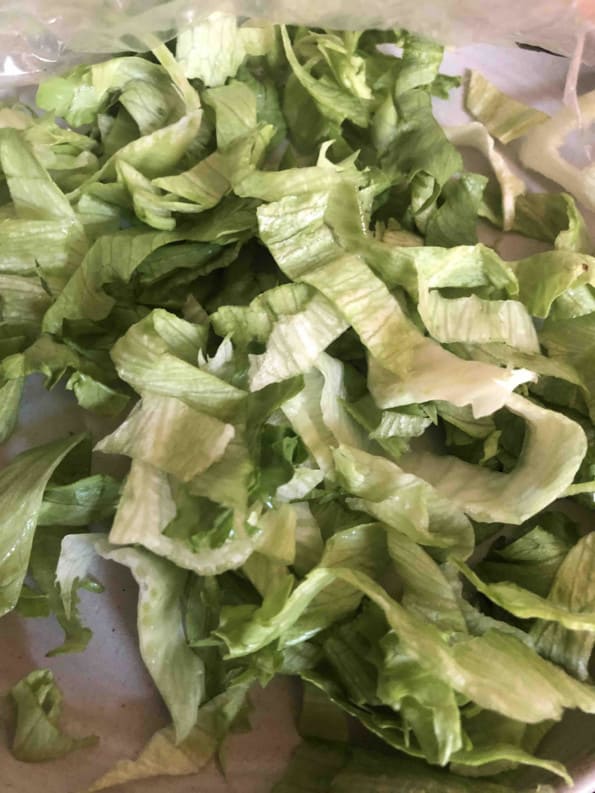 Shredded lettuce in a plate