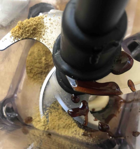 Dry spices and molasses in blender
