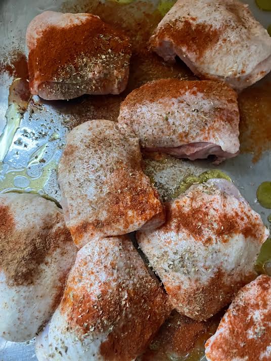 Spices added to Chicken