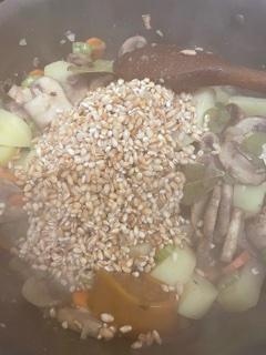 Pearl Barley added to pot