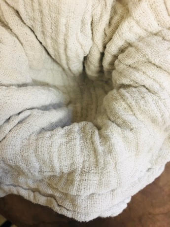 Muslin Cloth covering sieve/pot