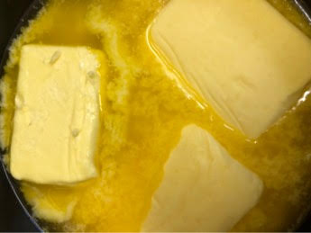 Butter melting in pot