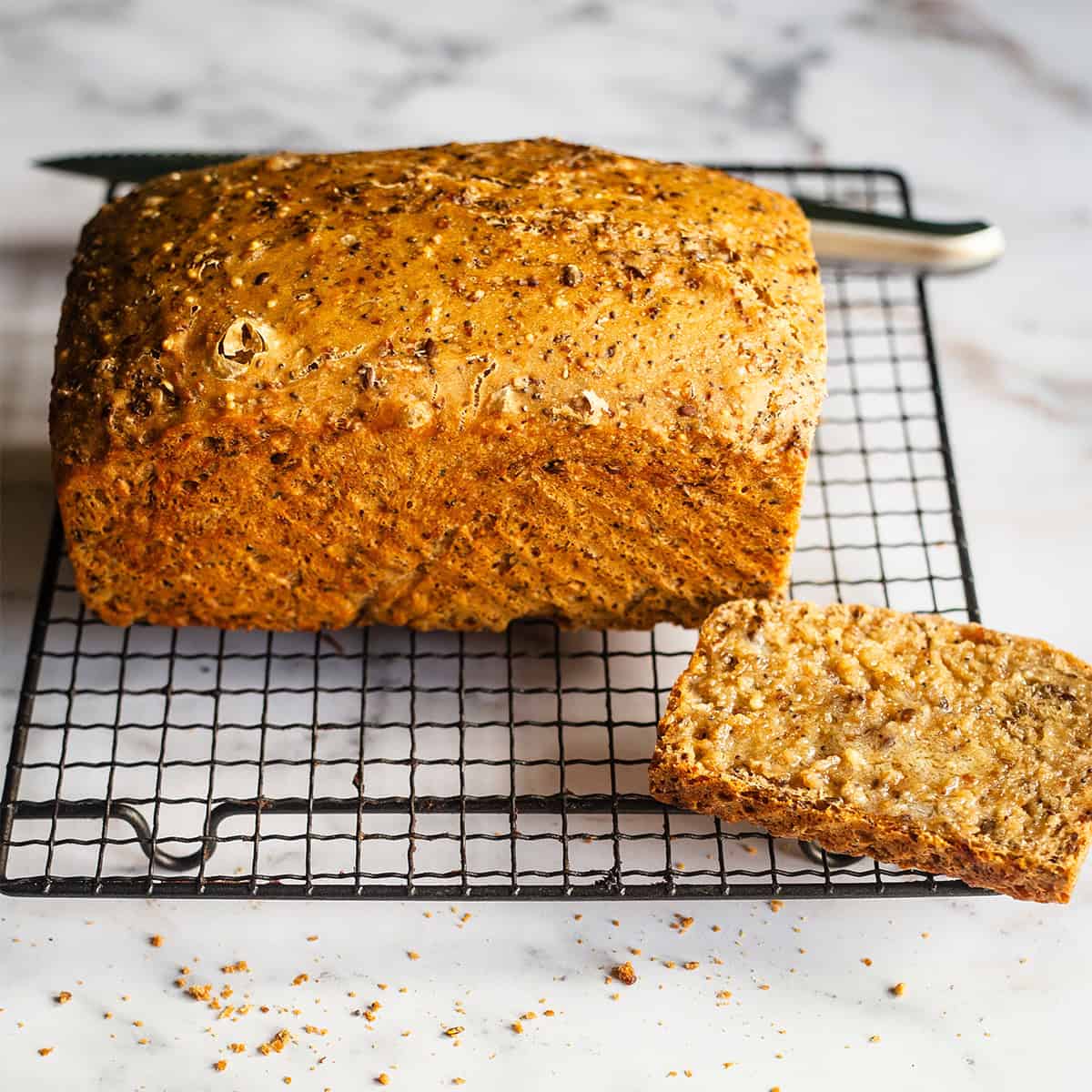 No knead bread in loaf shape