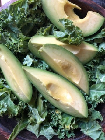 Avocado and kale in bowl