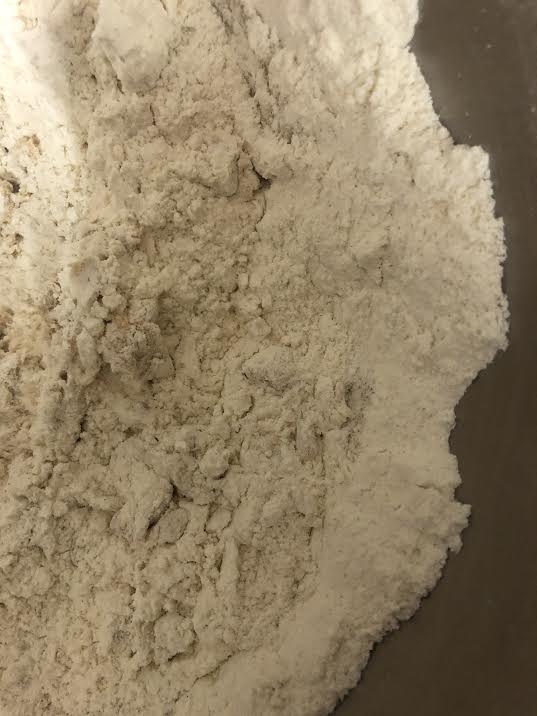 Flour in bowl of stand mixer