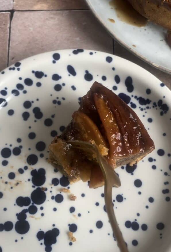 Slice of Banana Cake in plate