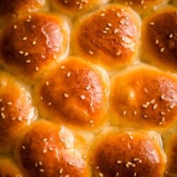 Baked Honey Buns with sesame seeds