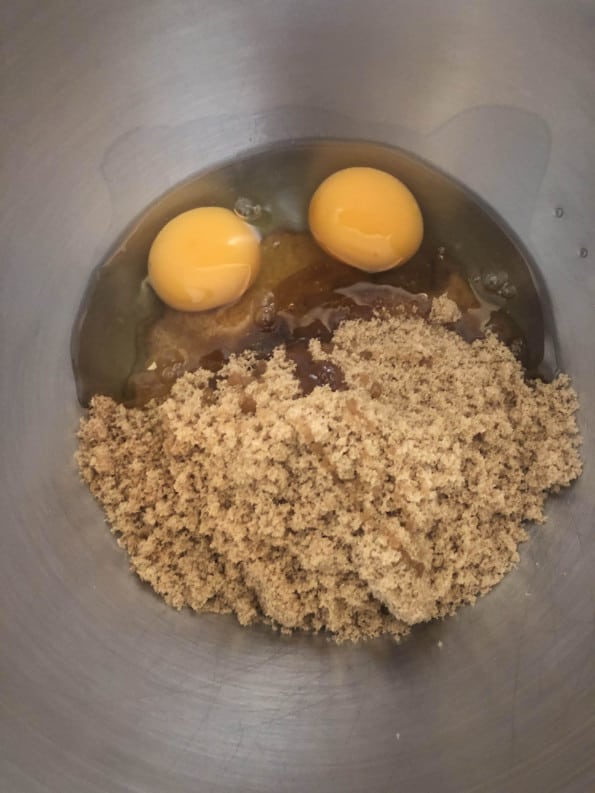 Eggs and Sugar in bowl of stand mixer