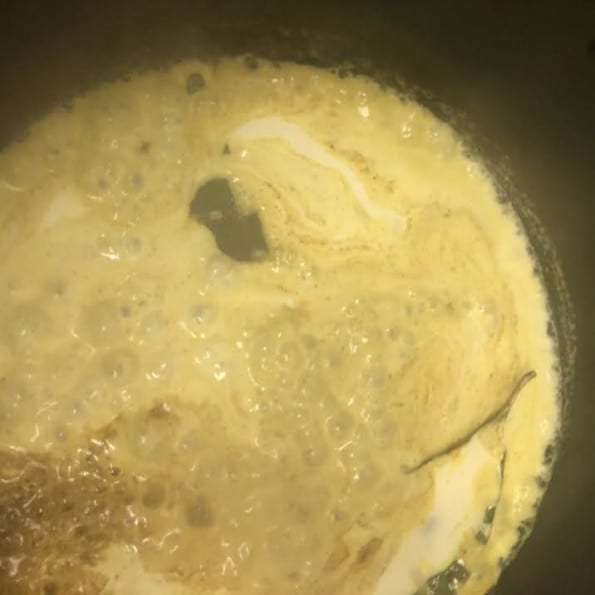 Cream added to pot 