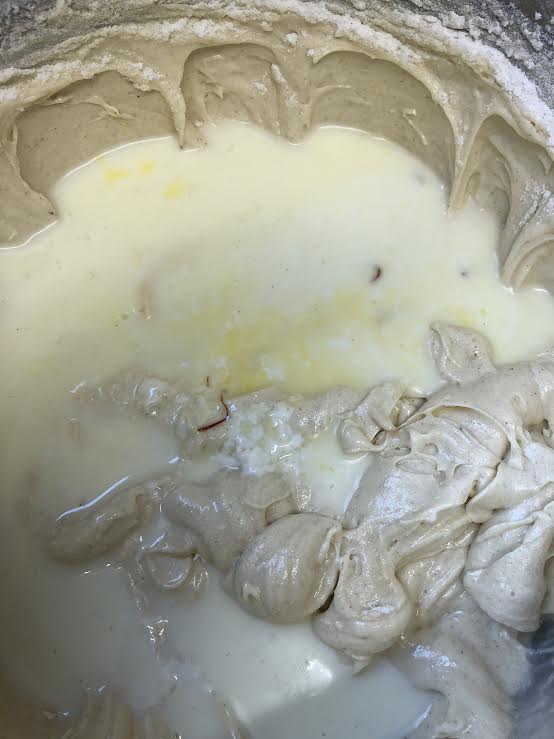Buttermilk added to cake batter