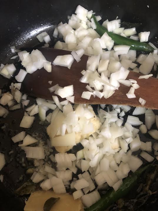 Add onions to pot