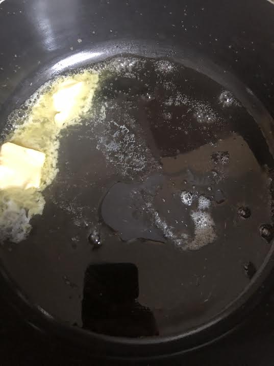 Oil and butter in pot