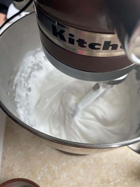 Sugar added to whites in stand mixer