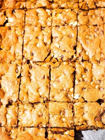 Cookie dough bars on table