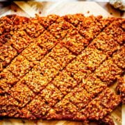 Baklava cake on wooden board