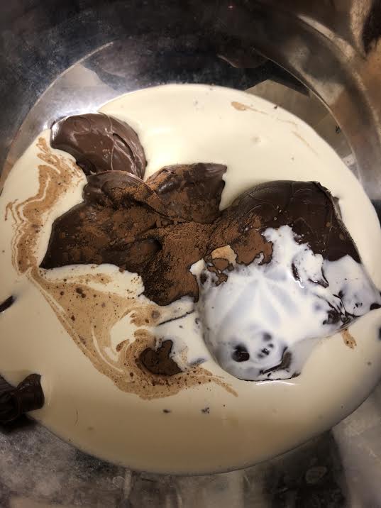 Nutella, Cream and Cocoa in a bowl