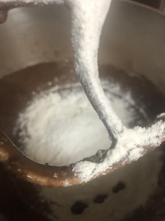 Plain Flour and Cocoa in bowl of stand mixer