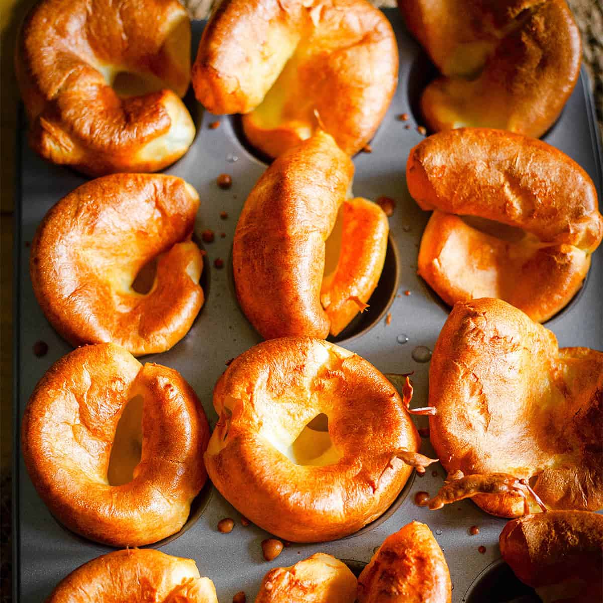 Yorkshire Puddings in tin