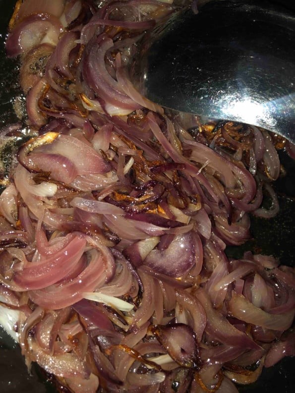 Onions cooking in pot