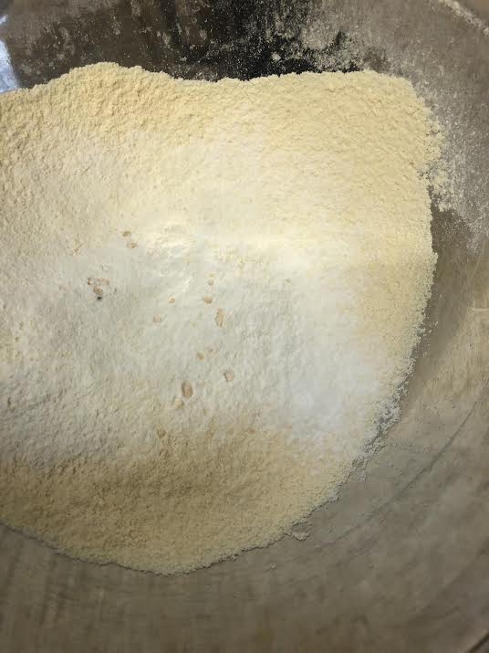 Sieved Rice flour and gram flour in bowl