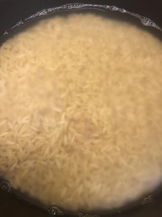Orzo in Water ready to boil