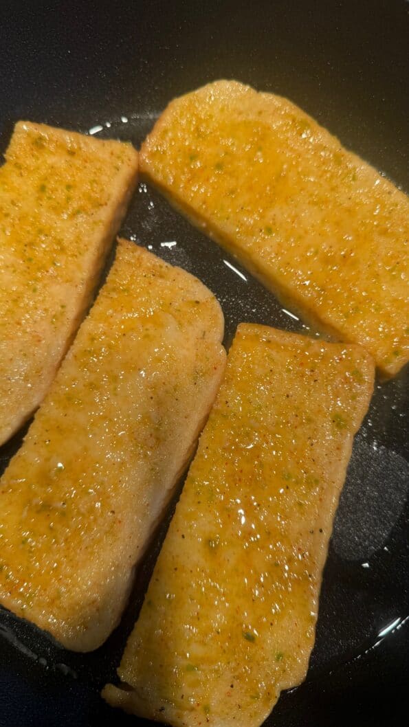 Savoury Masala French Toast Eggy bread slices in pan