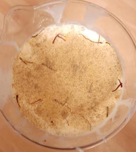 Saffron and Cardamom added to evaporated milk