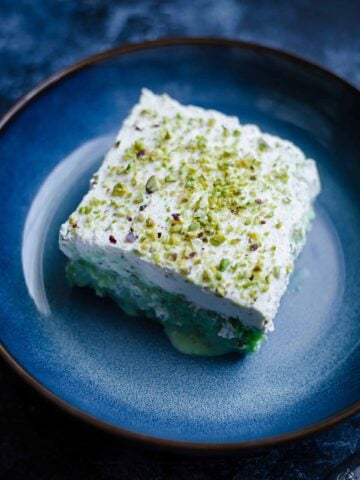Pistachio Milk Cake in bowl