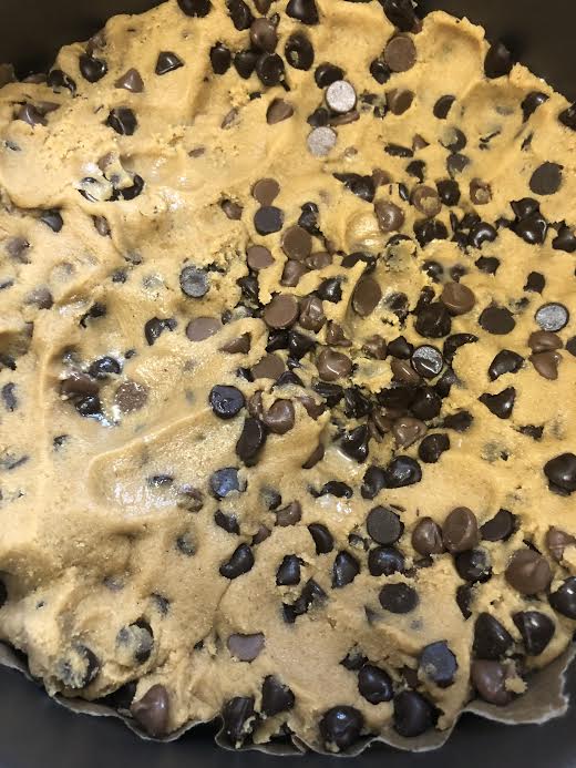 Cookie dough spread in tin