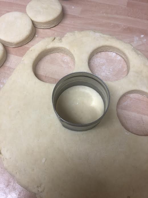 Rounds cut out of dough