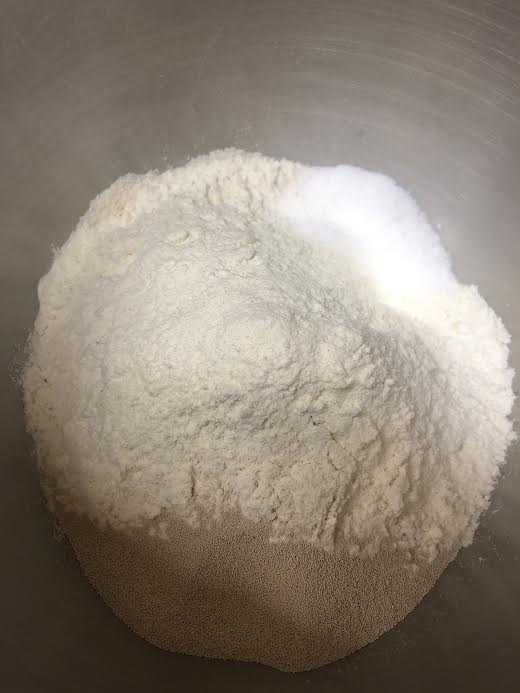 Flour, Salt and Yeast in bowl