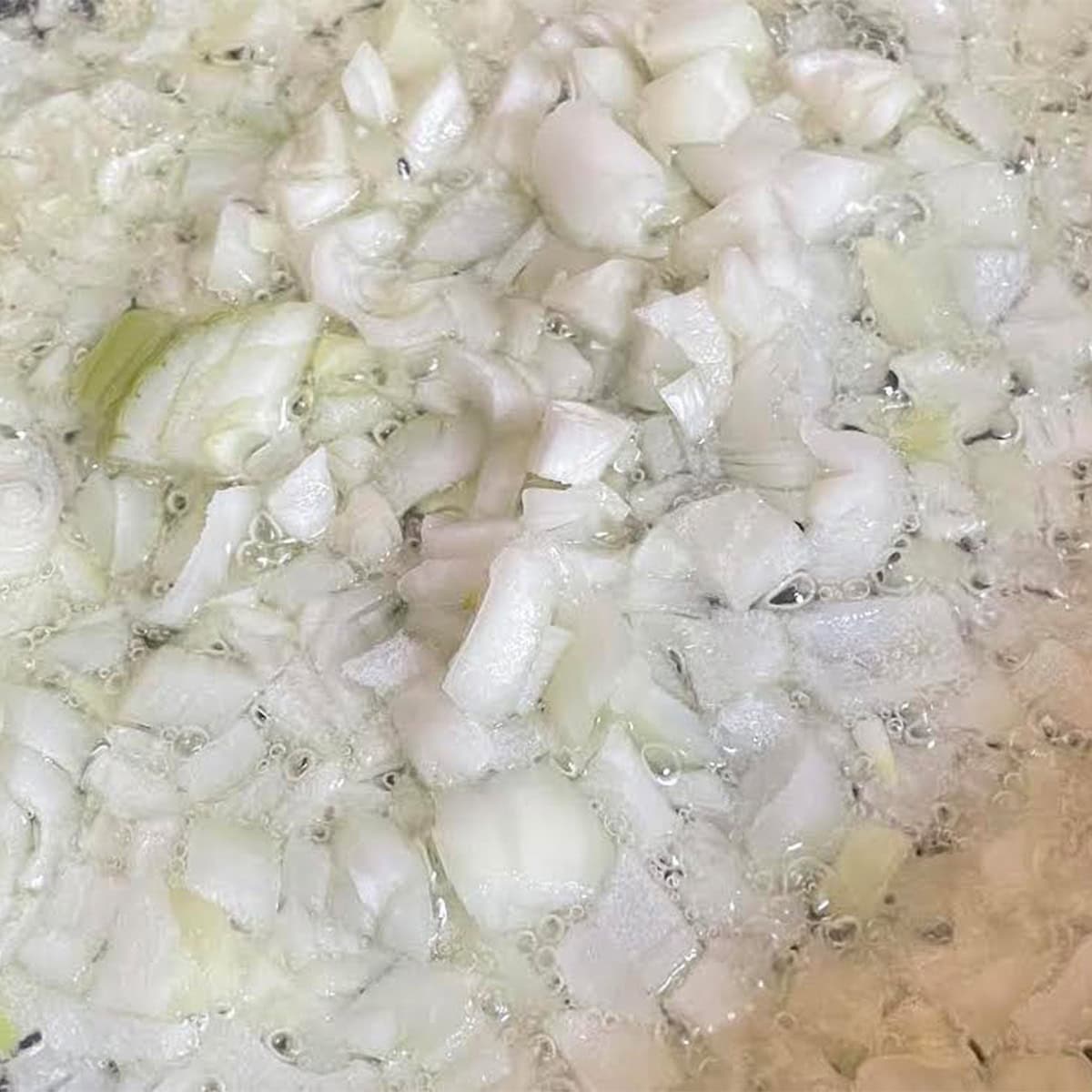 Onions in pan