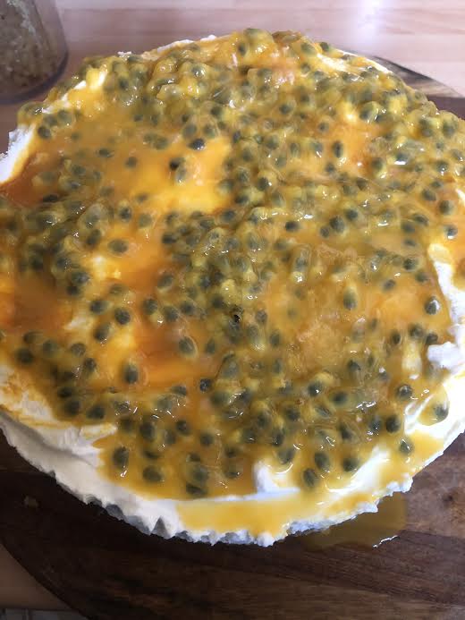 Passionfruit added to cheesecake