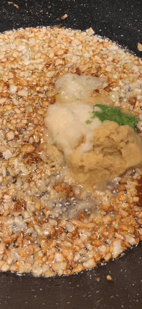 Lamb Chops Curry Garlic, Ginger and Green Chilli added to pot