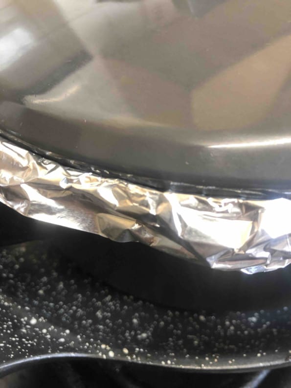 Pot covered in 2 layers of foil