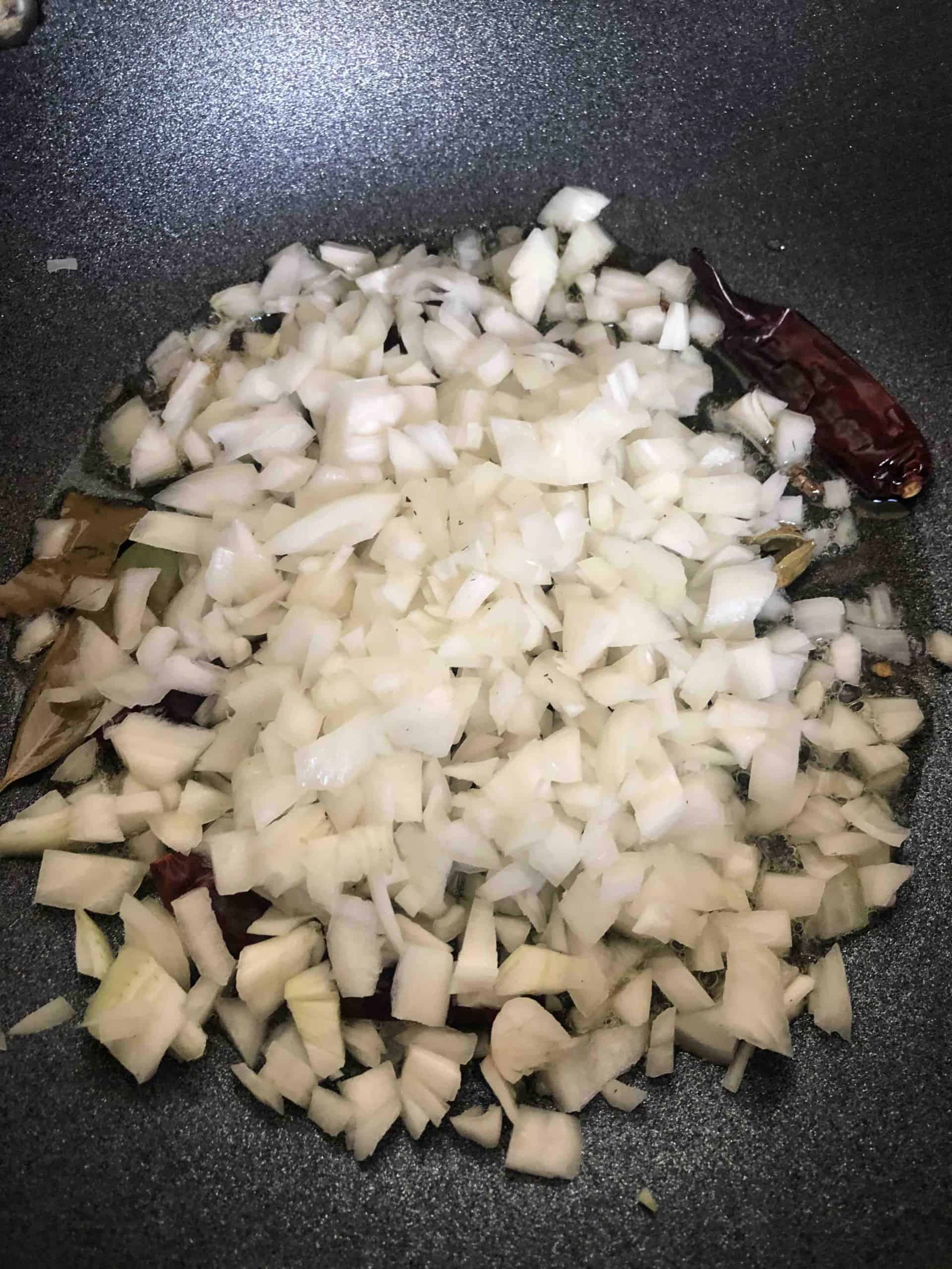Chicken Bhuna (The Ultimate Restaurant-Style Chicken Curry) Onions added to oil