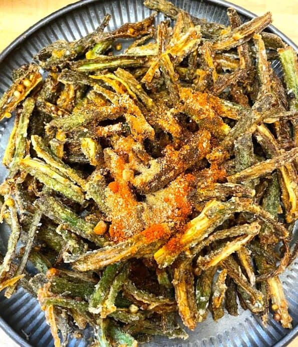 Okra Fries with Magic Masala on top