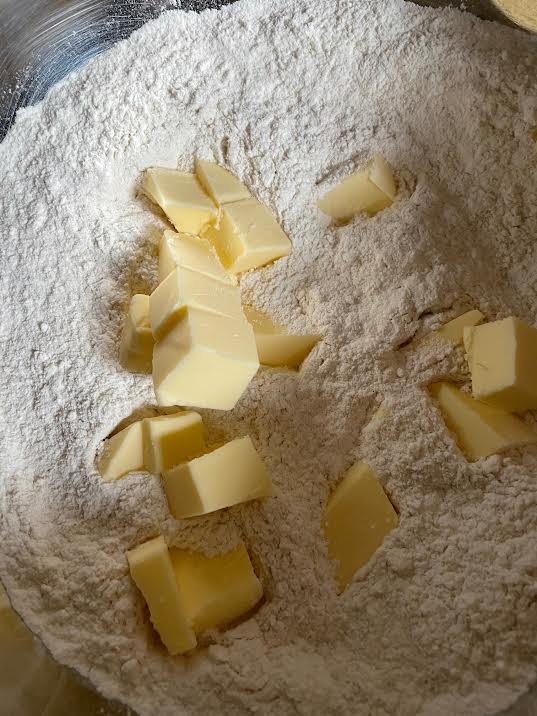 Cold butter in flour
