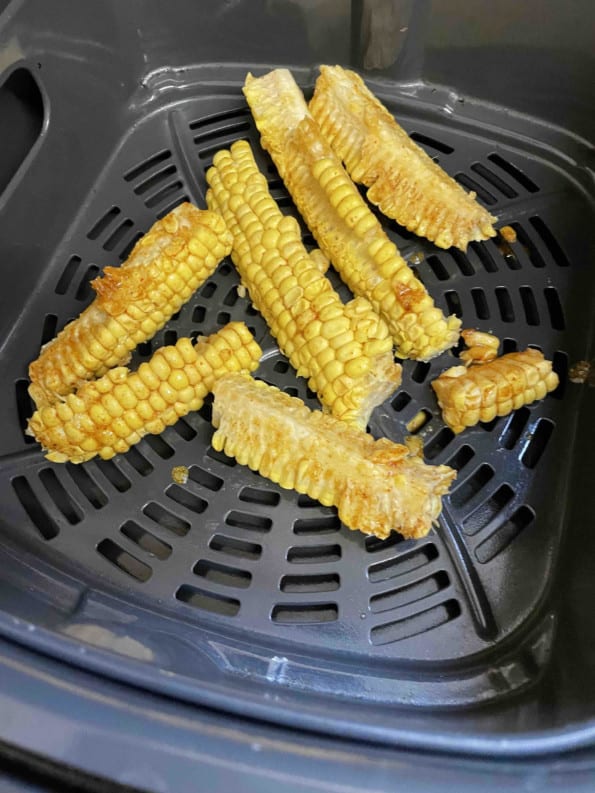 Corn Ribs in air fryer basket