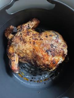 Air fryer whole chicken breast side down in air fryer