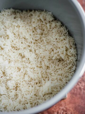 Rice in inner pot of ninja foodi